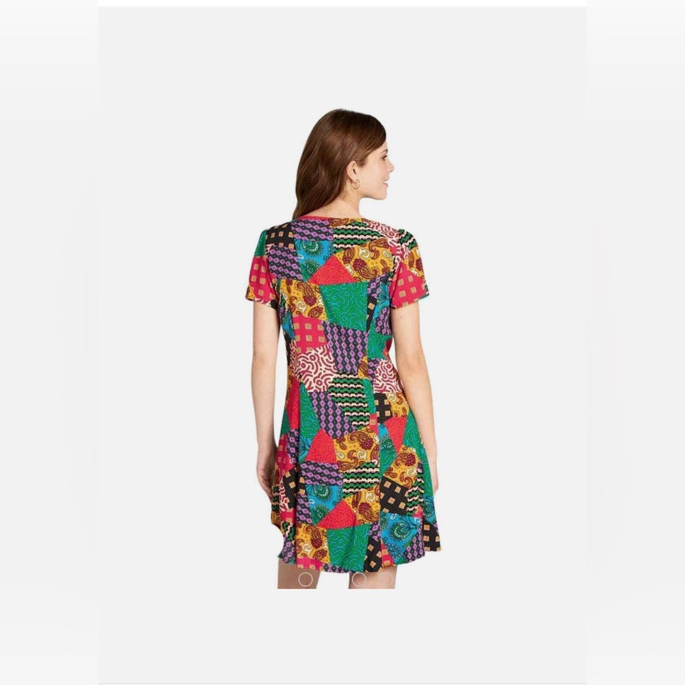 Dangerfield Multicolor Patchwork Mini Dress Size 8 (AU) 4 (US)Vintage-Inspired - Picture 2 of 8